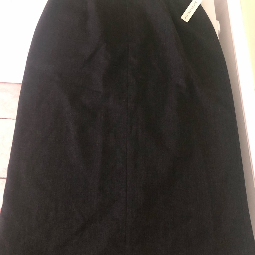 Pursuits Ltd. 100% Worsted Wool Black Midi Skirt NWT